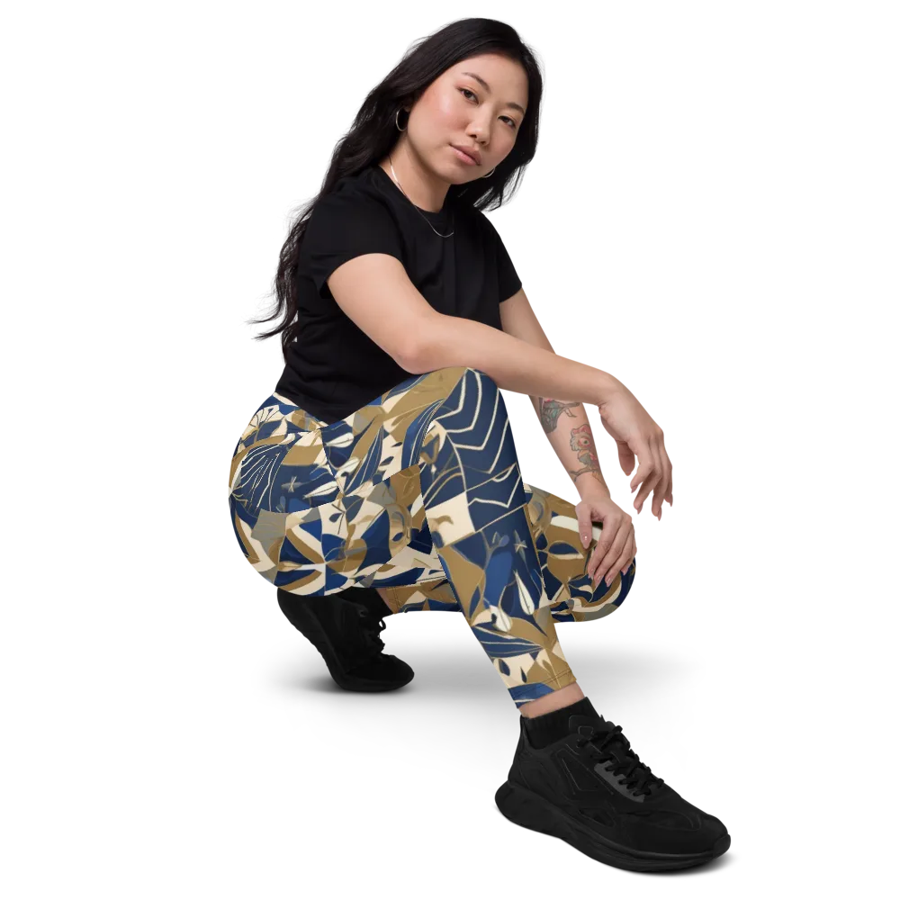 Gilded Petals on Leggings with Pockets — Right Front