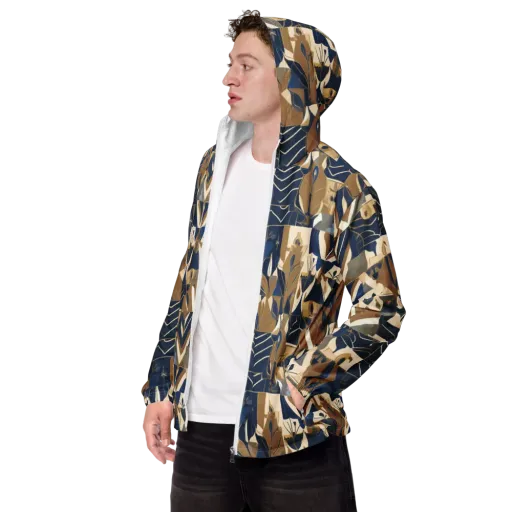 Gilded Petals on a Men's Windbreaker