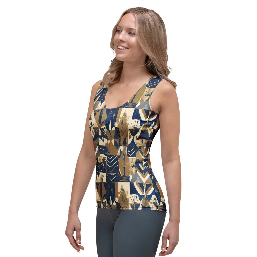 Gilded Petals on Women's Tank Top — Left Front