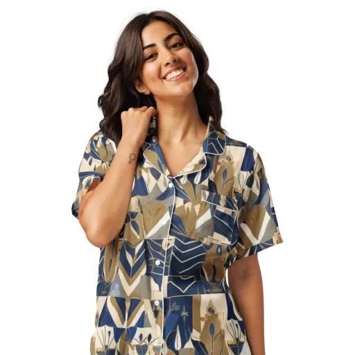 Gilded Petals on a Women's Short Sleeve Pajama Top