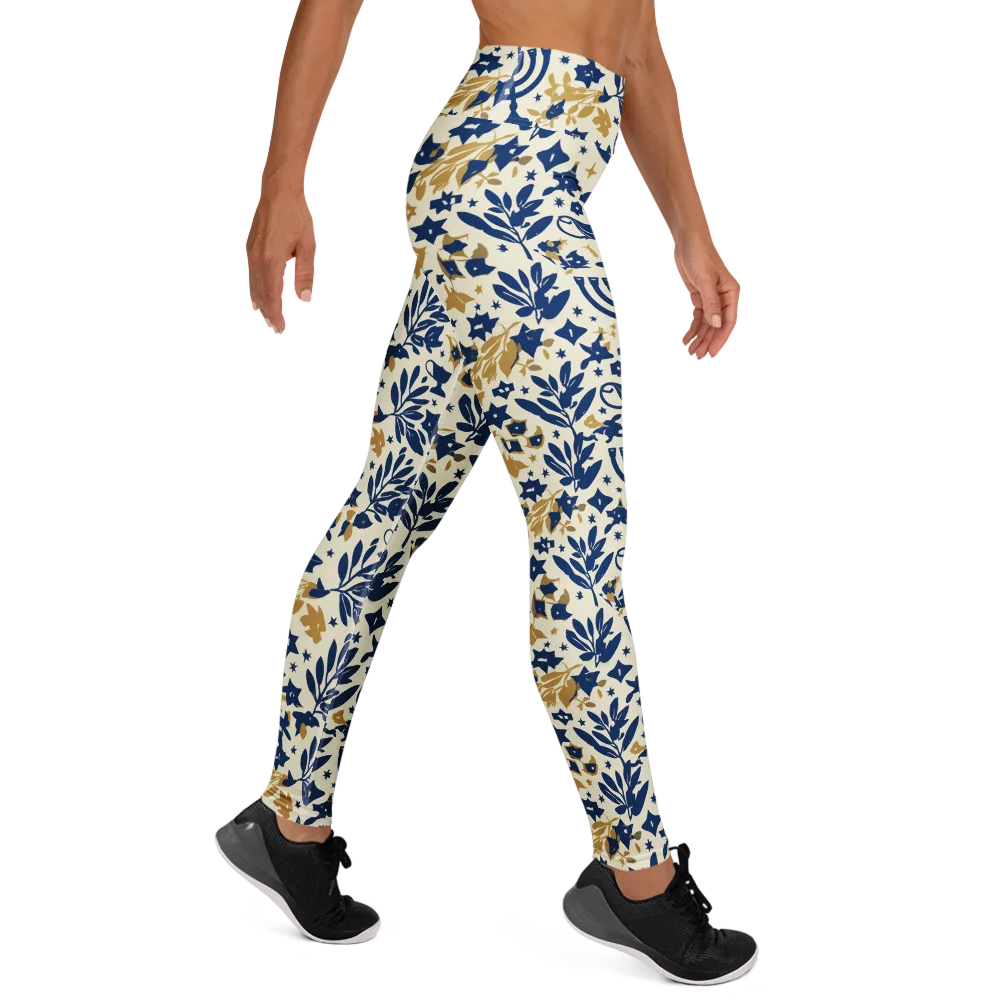 Gilded Hanukkah Garden on Yoga Leggings — Right