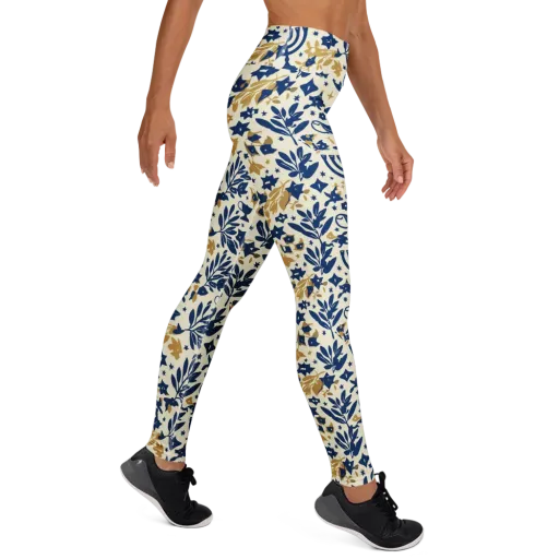 Gilded Hanukkah Garden on a Yoga Leggings