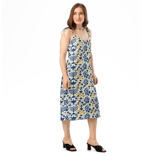 Gilded Hanukkah Garden on a Slip Dress