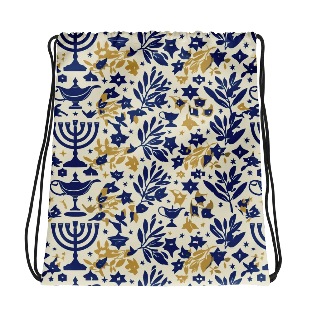 Gilded Hanukkah Garden on Drawstring Bag — Photo
