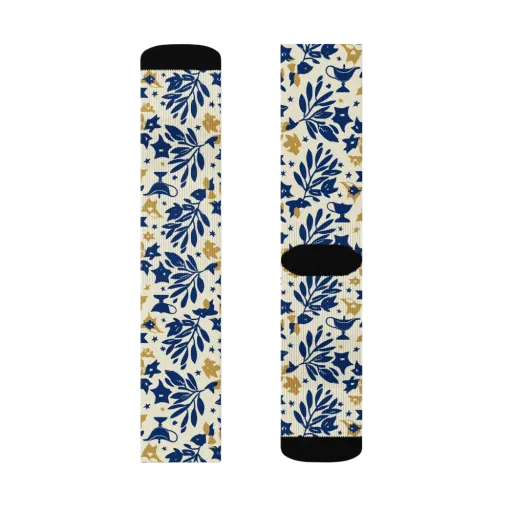 Gilded Hanukkah Garden on a Socks