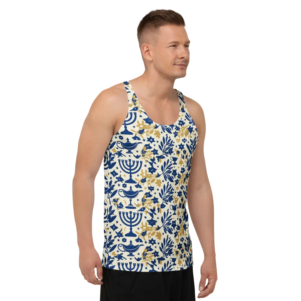 Gilded Hanukkah Garden on Men's Tank Top — Right Front
