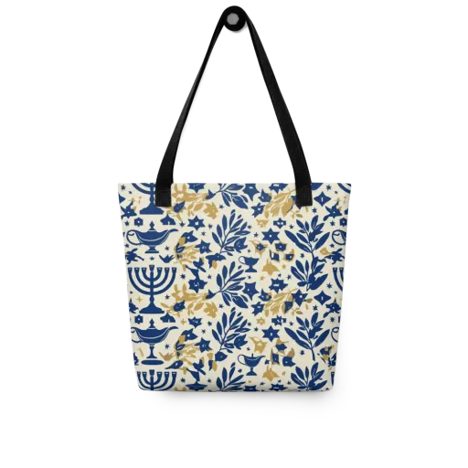Gilded Hanukkah Garden on a Tote Bag