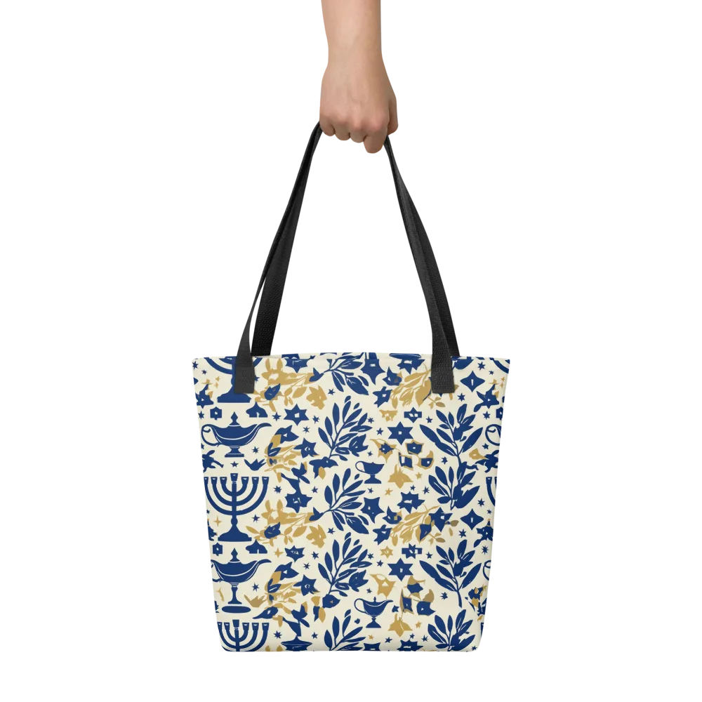 Gilded Hanukkah Garden on Tote Bag — Front