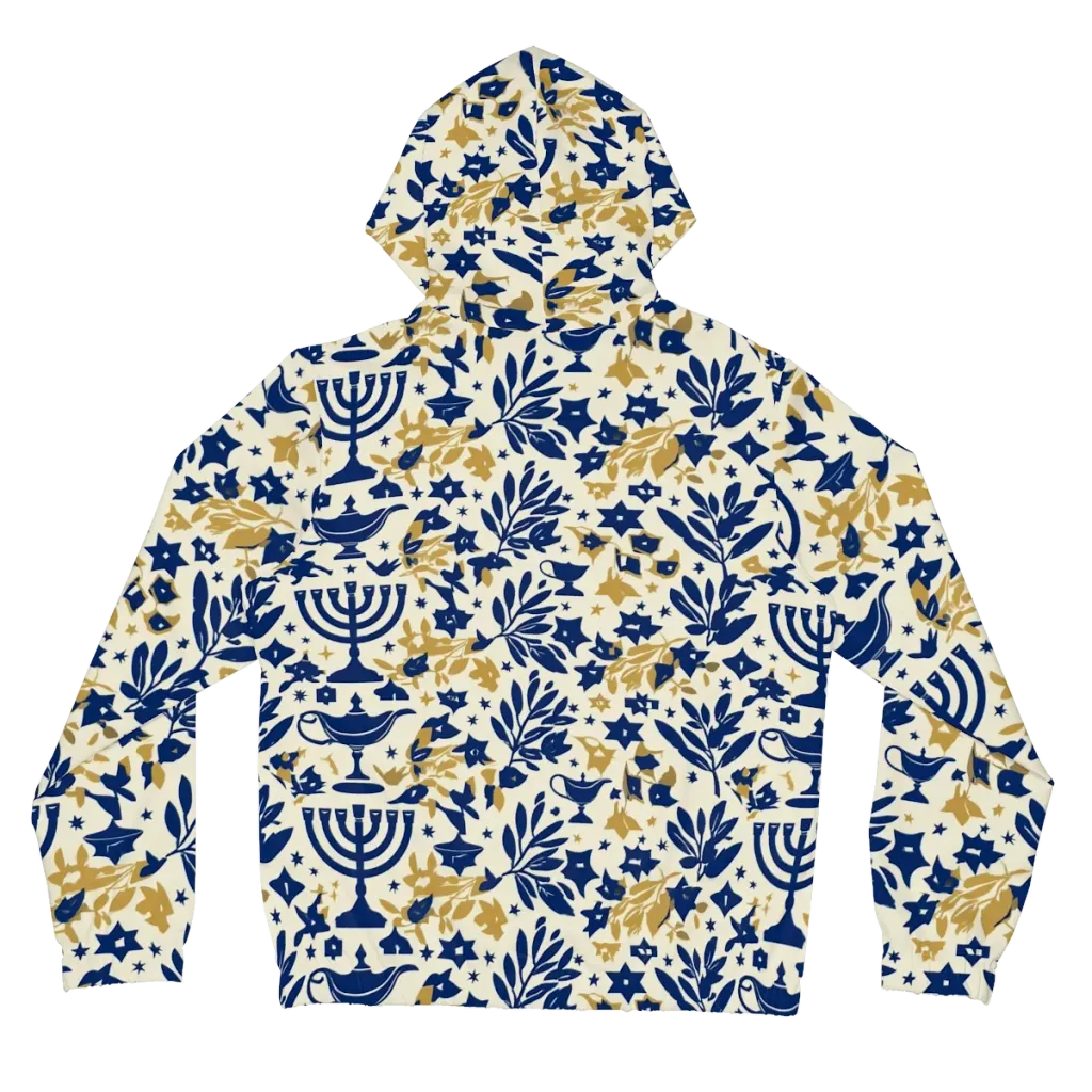 Gilded Hanukkah Garden on Women's Full-Zip Hoodie — Back