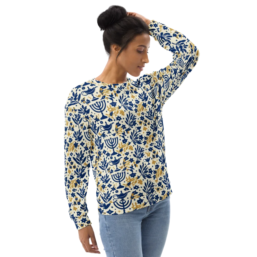 Gilded Hanukkah Garden on Sweatshirt — Right Front