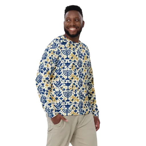 Gilded Hanukkah Garden on a Sweatshirt