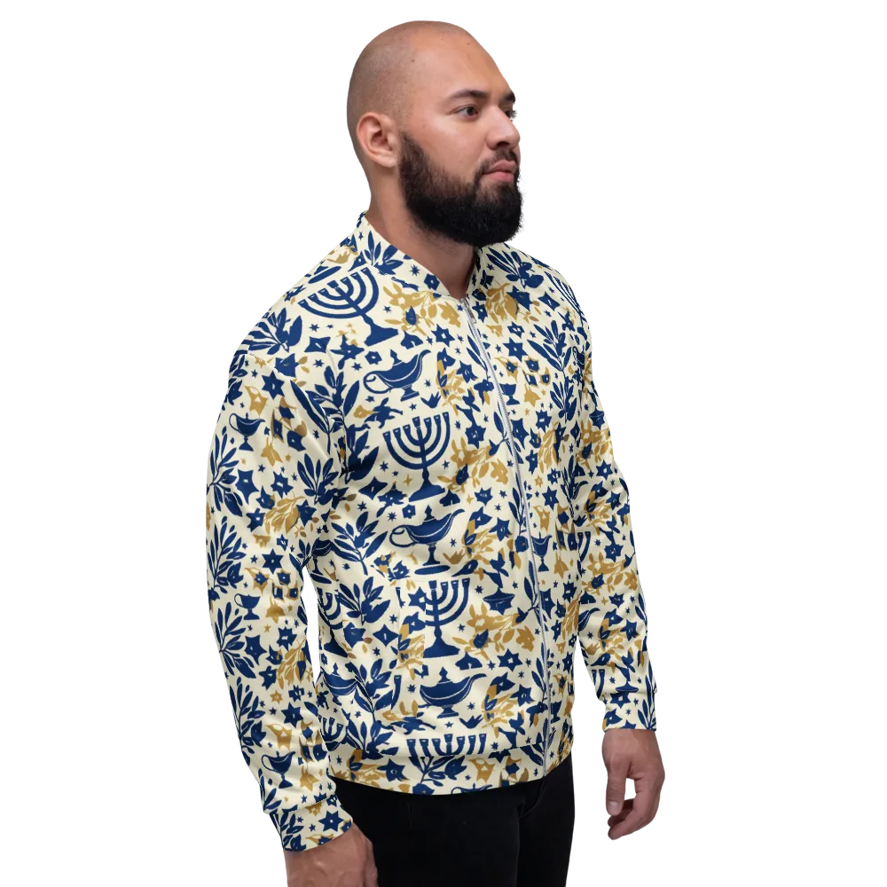Gilded Hanukkah Garden on Bomber Jacket — Right