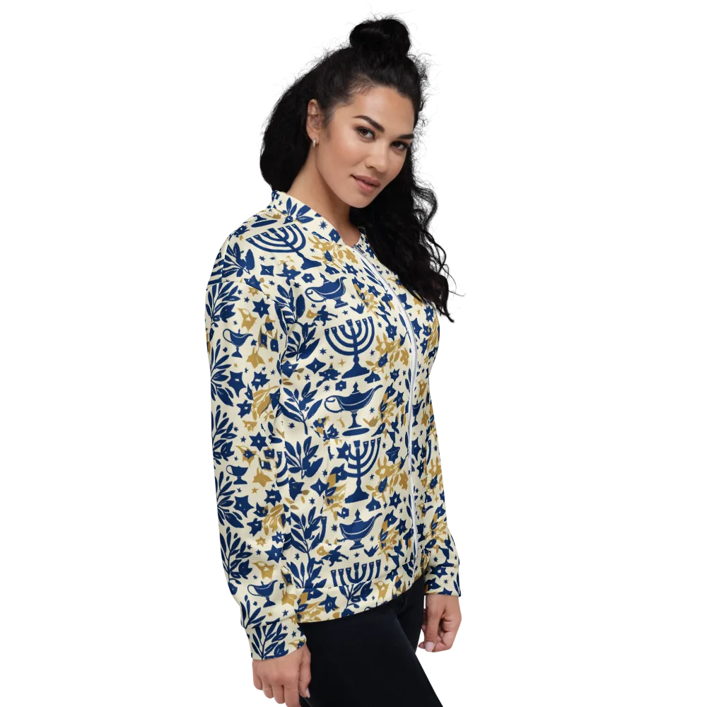 Gilded Hanukkah Garden on Bomber Jacket — Right