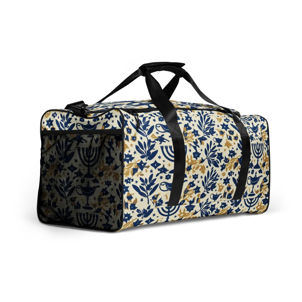 Gilded Hanukkah Garden on Duffle Bag — Right Front