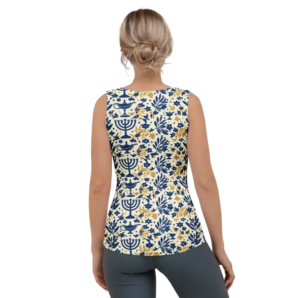Gilded Hanukkah Garden on Women's Tank Top — Back