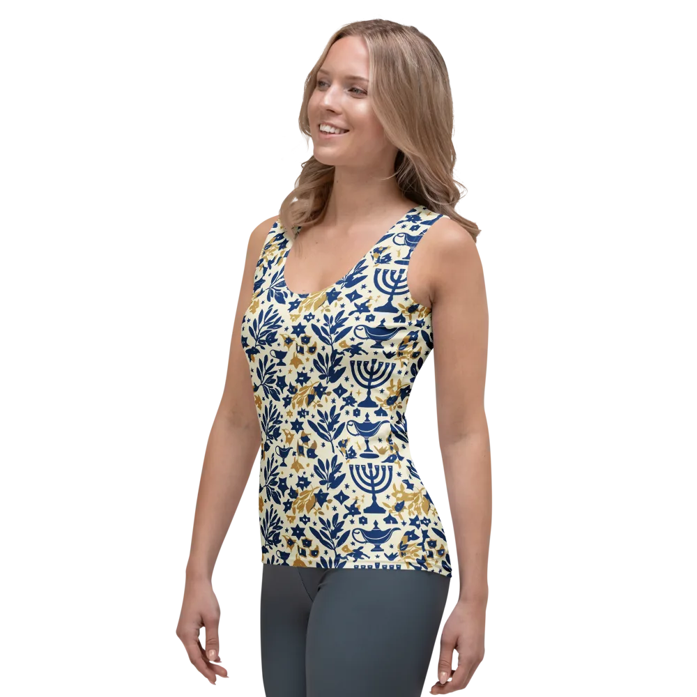 Gilded Hanukkah Garden on Women's Tank Top — Left Front