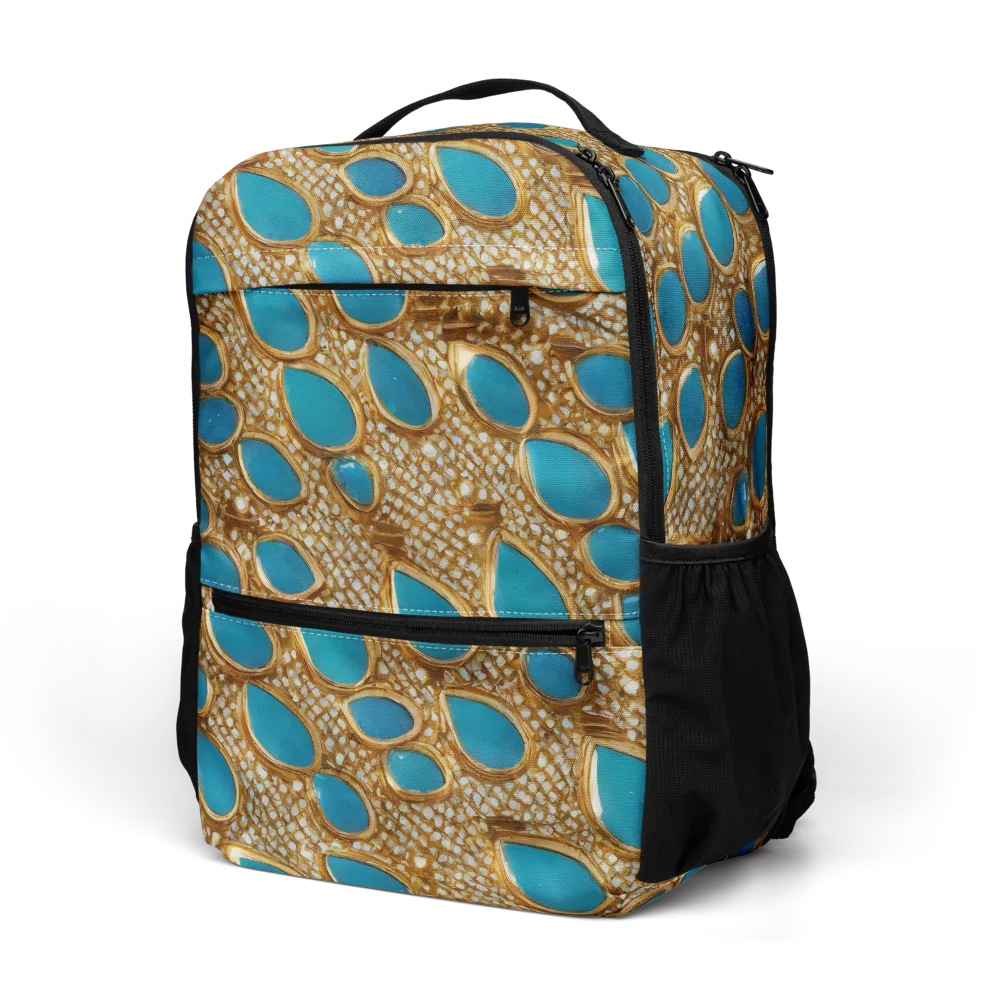 Aqua Gilded Mesh on Utility Backpack — Left Front