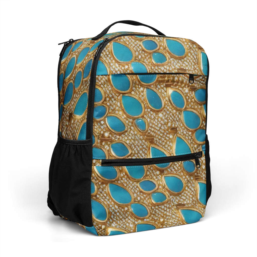 Aqua Gilded Mesh on Utility Backpack — Right Front