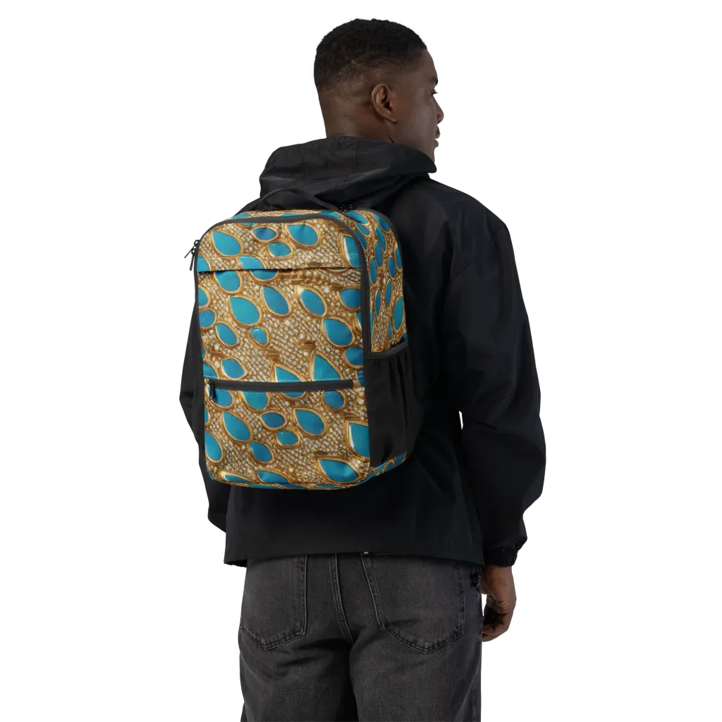 Aqua Gilded Mesh on Utility Backpack — Back