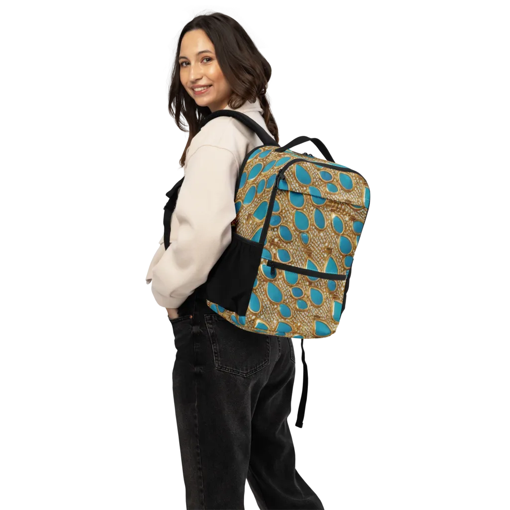 Aqua Gilded Mesh on Utility Backpack — Back
