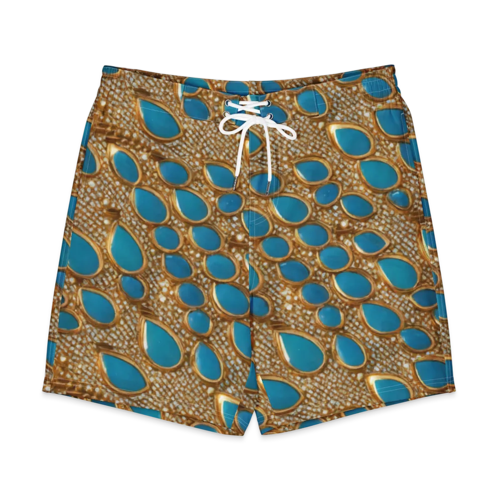 Aqua Gilded Mesh on Men's Board Shorts — Front