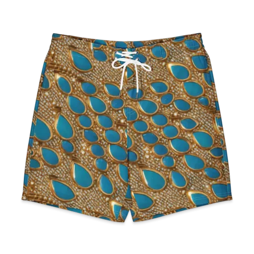 Aqua Gilded Mesh on a Men's Board Shorts