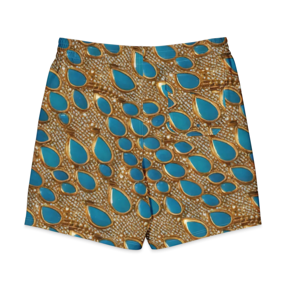 Aqua Gilded Mesh on Men's Board Shorts — Back