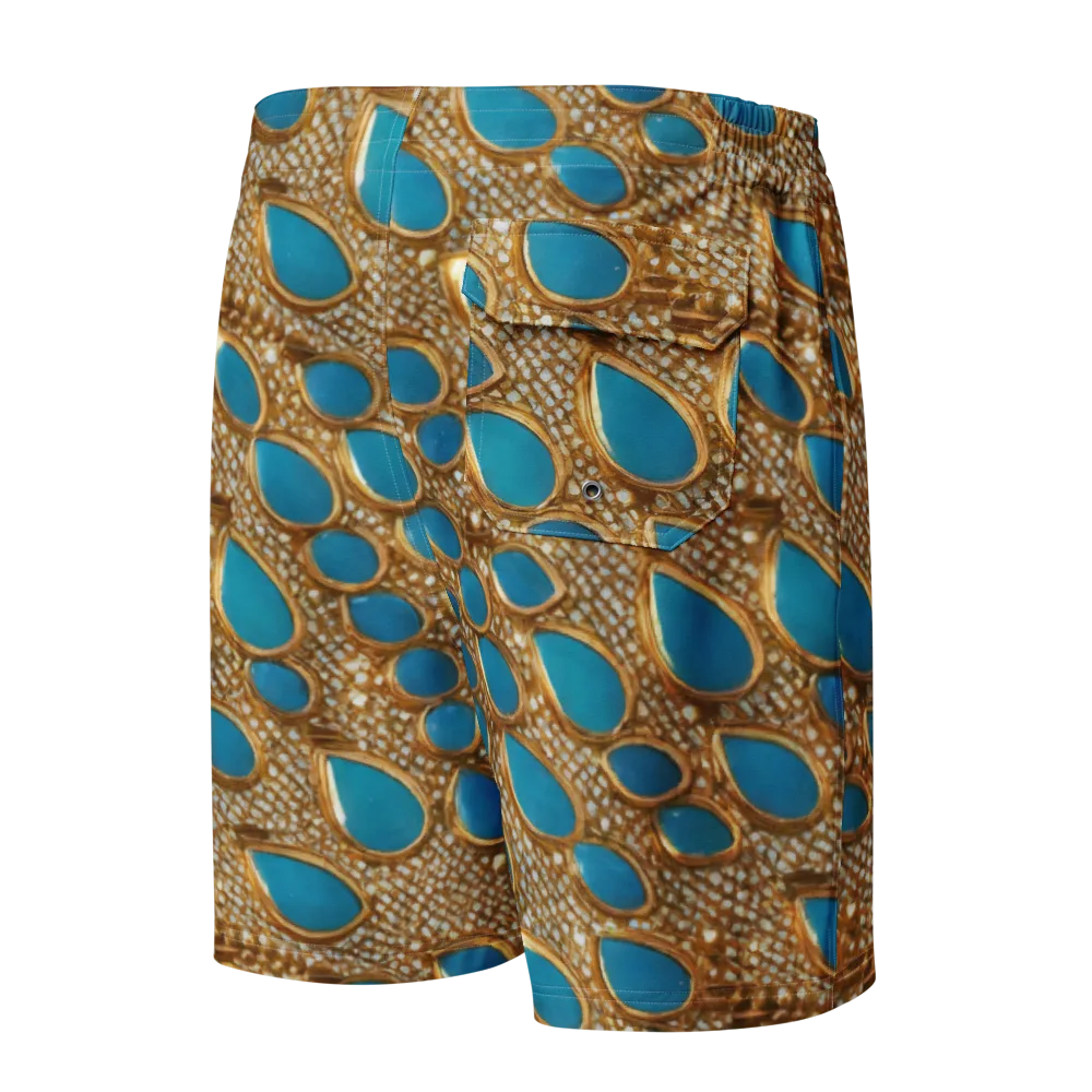 Aqua Gilded Mesh on Men's Board Shorts — Back