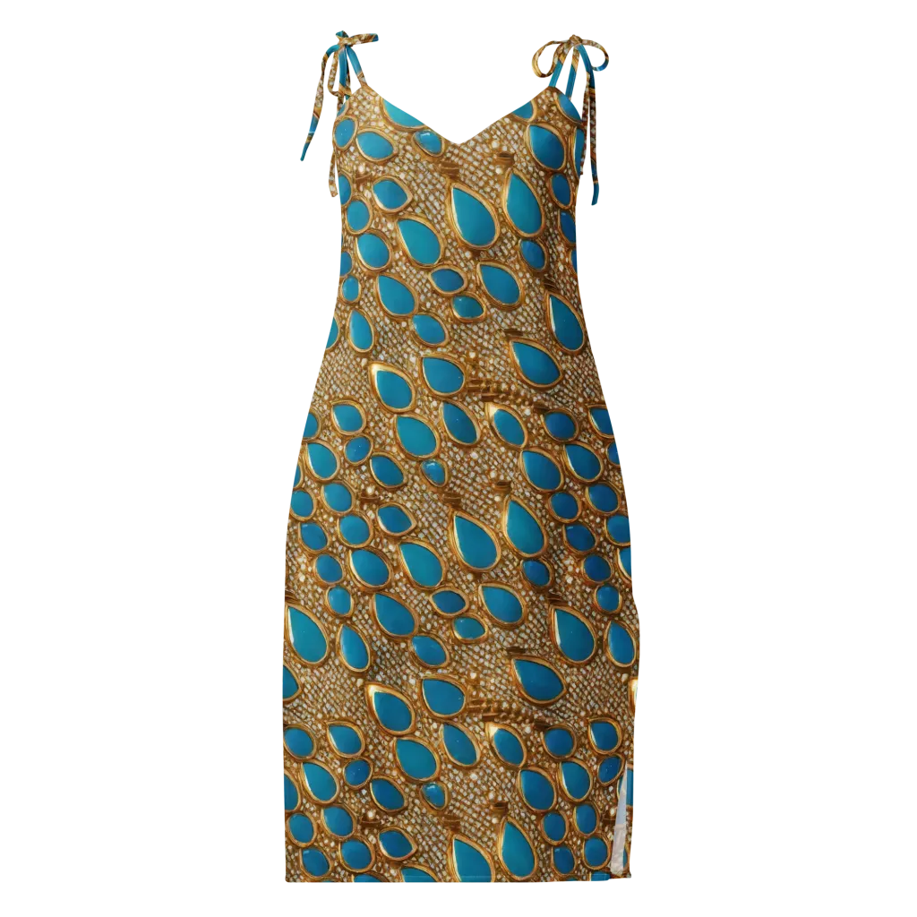 Aqua Gilded Mesh on Slip Dress — Front