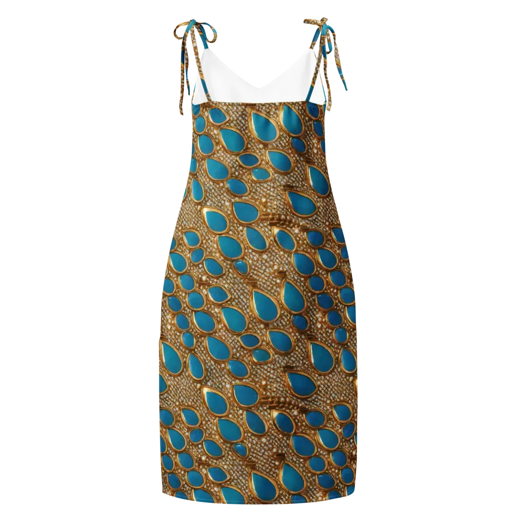Aqua Gilded Mesh on Slip Dress — Back