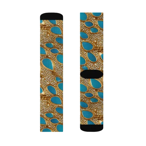 Aqua Gilded Mesh on a Socks