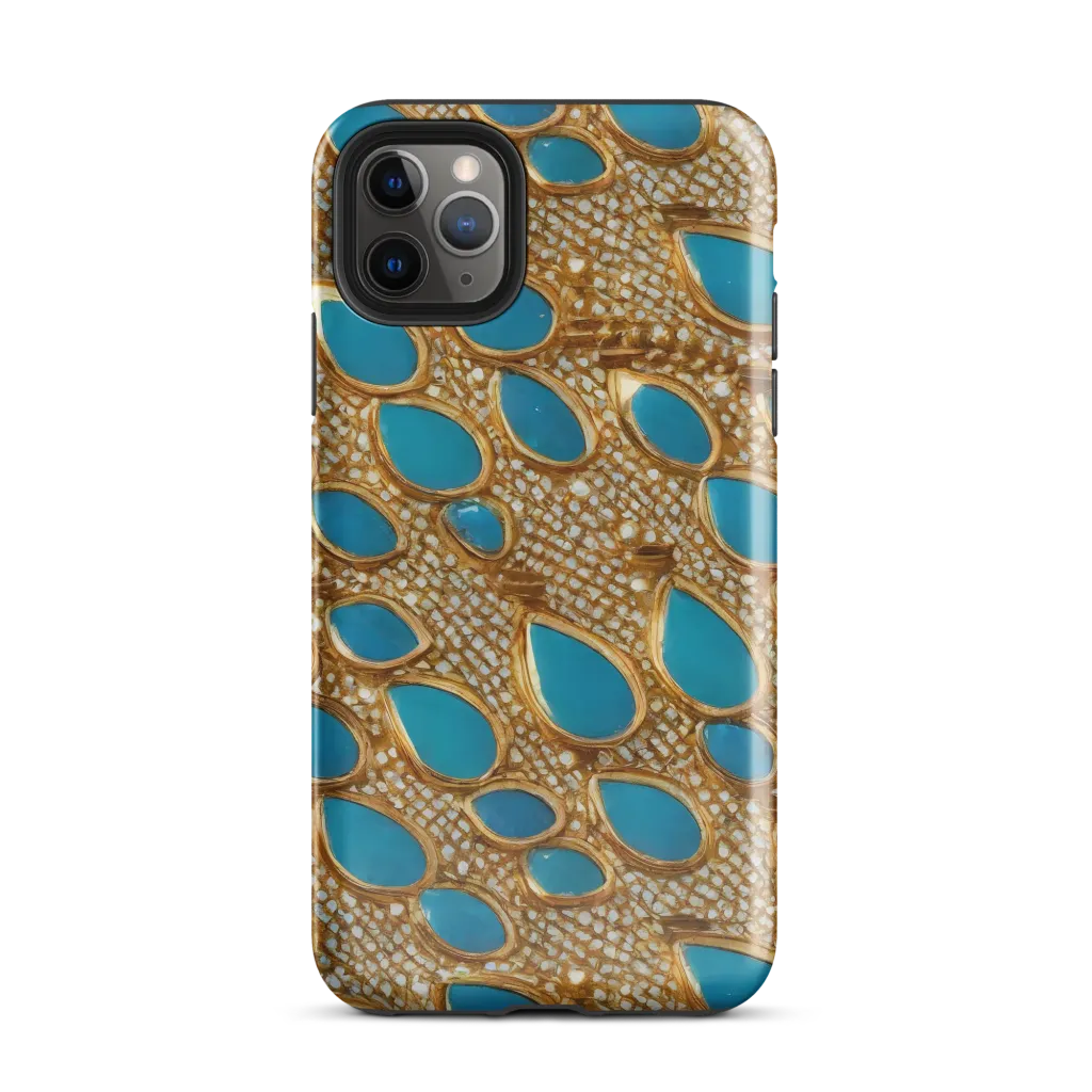 Aqua Gilded Mesh on Tough Case for iPhone® — Front