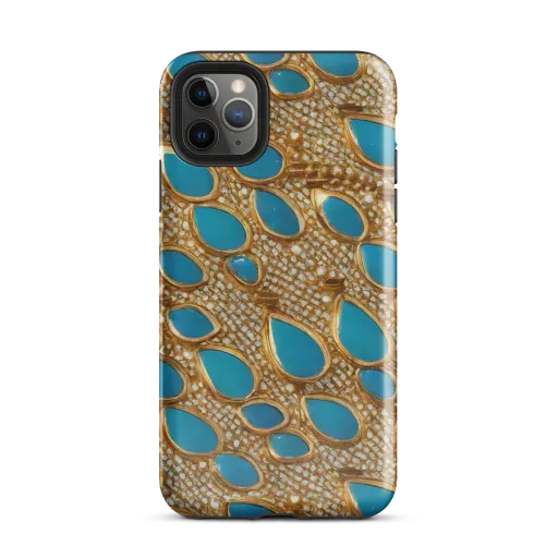 Aqua Gilded Mesh on a Tough Case for iPhone®