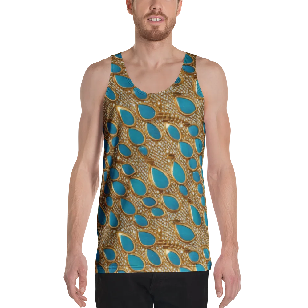 Aqua Gilded Mesh on Men's Tank Top — Front