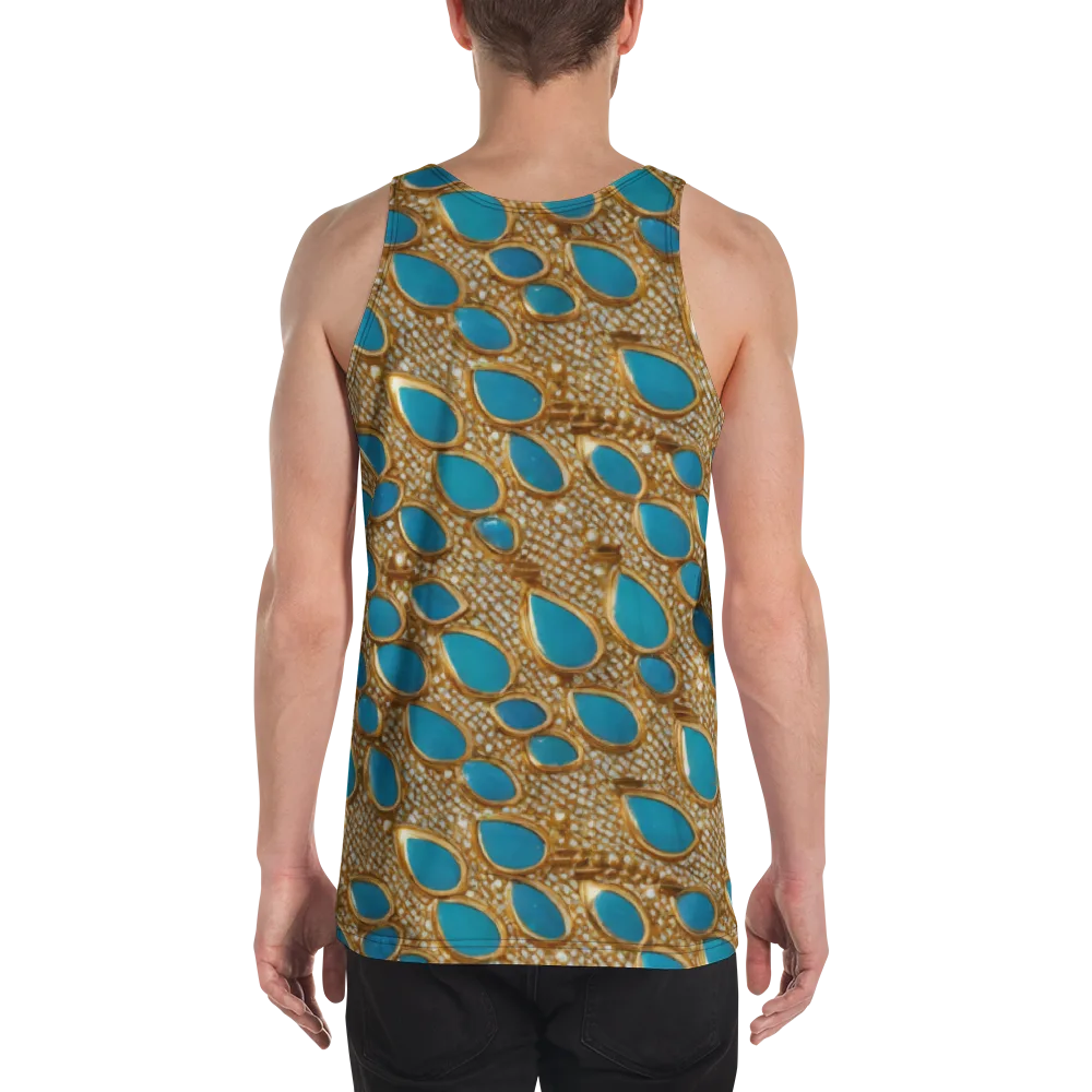 Aqua Gilded Mesh on Men's Tank Top — Back