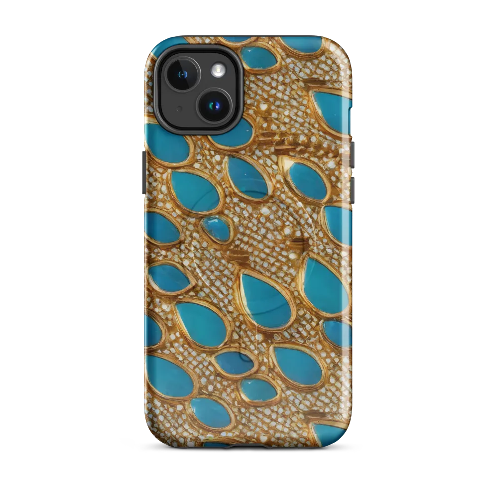Aqua Gilded Mesh on MagSafe Tough Case for iPhone® — Front