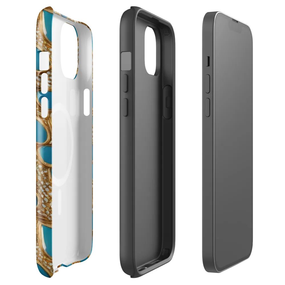 Aqua Gilded Mesh on MagSafe Tough Case for iPhone® — Front