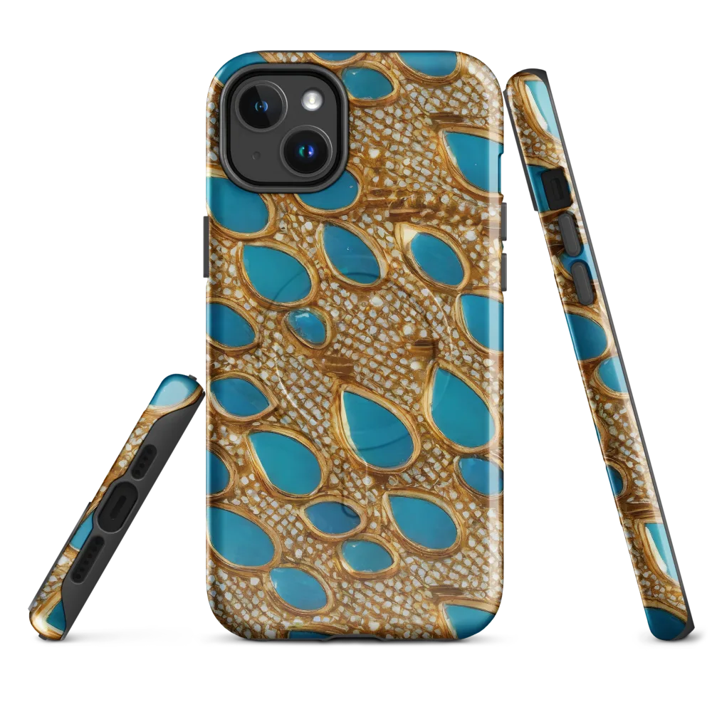Aqua Gilded Mesh on MagSafe Tough Case for iPhone® — Front