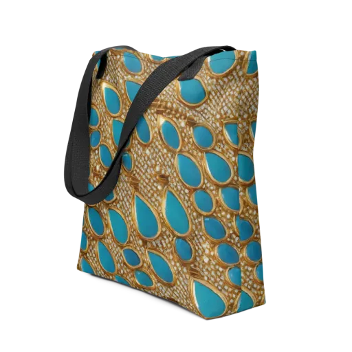 Aqua Gilded Mesh on a Tote Bag