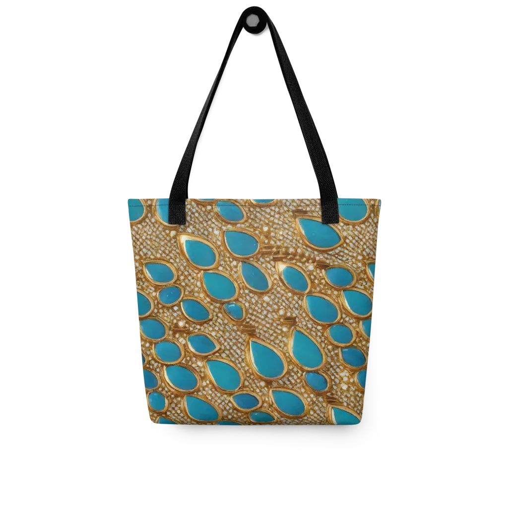 Aqua Gilded Mesh on Tote Bag — Front