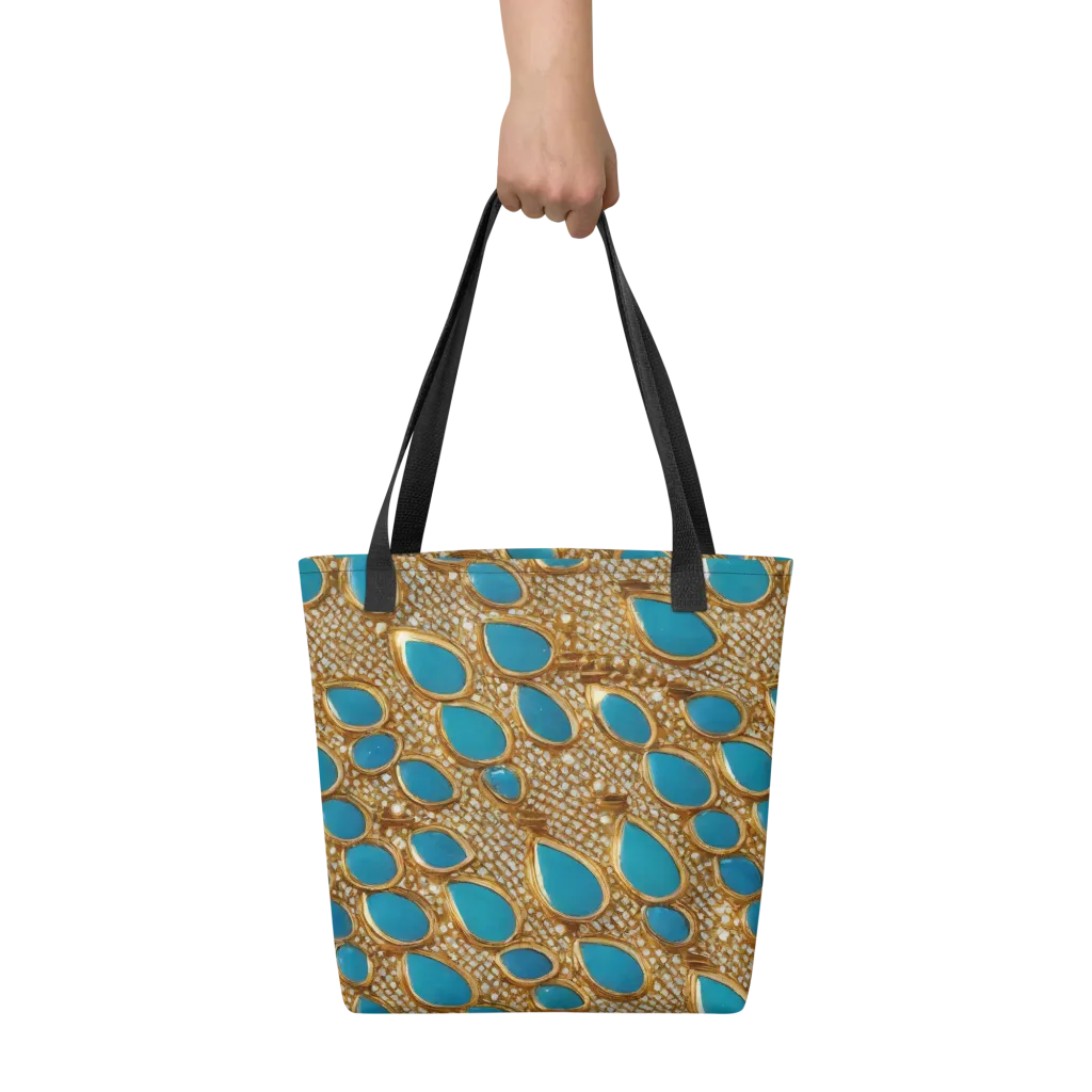 Aqua Gilded Mesh on Tote Bag — Front