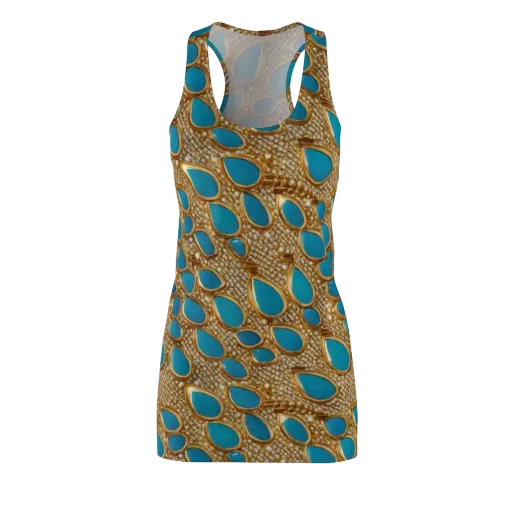 Aqua Gilded Mesh on a Racerback Dress