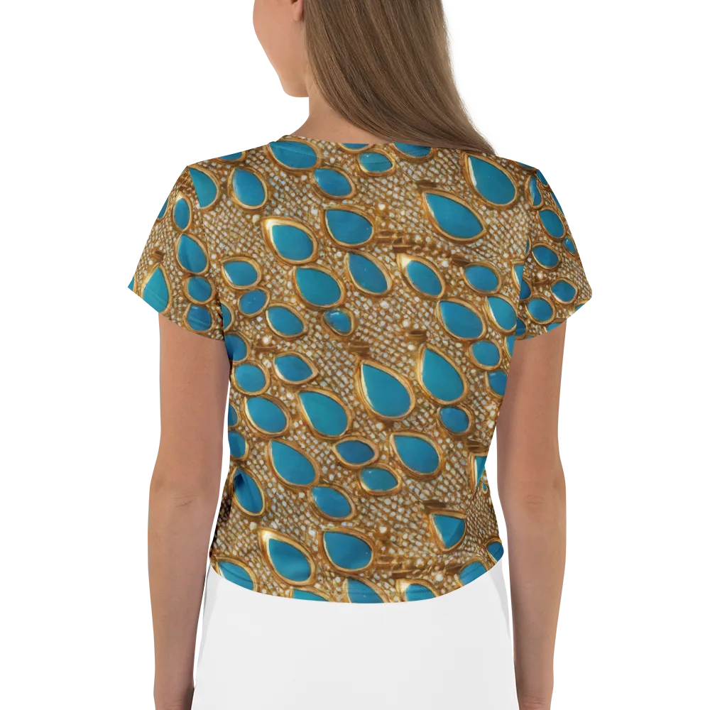 Aqua Gilded Mesh on Crop Tee — Back