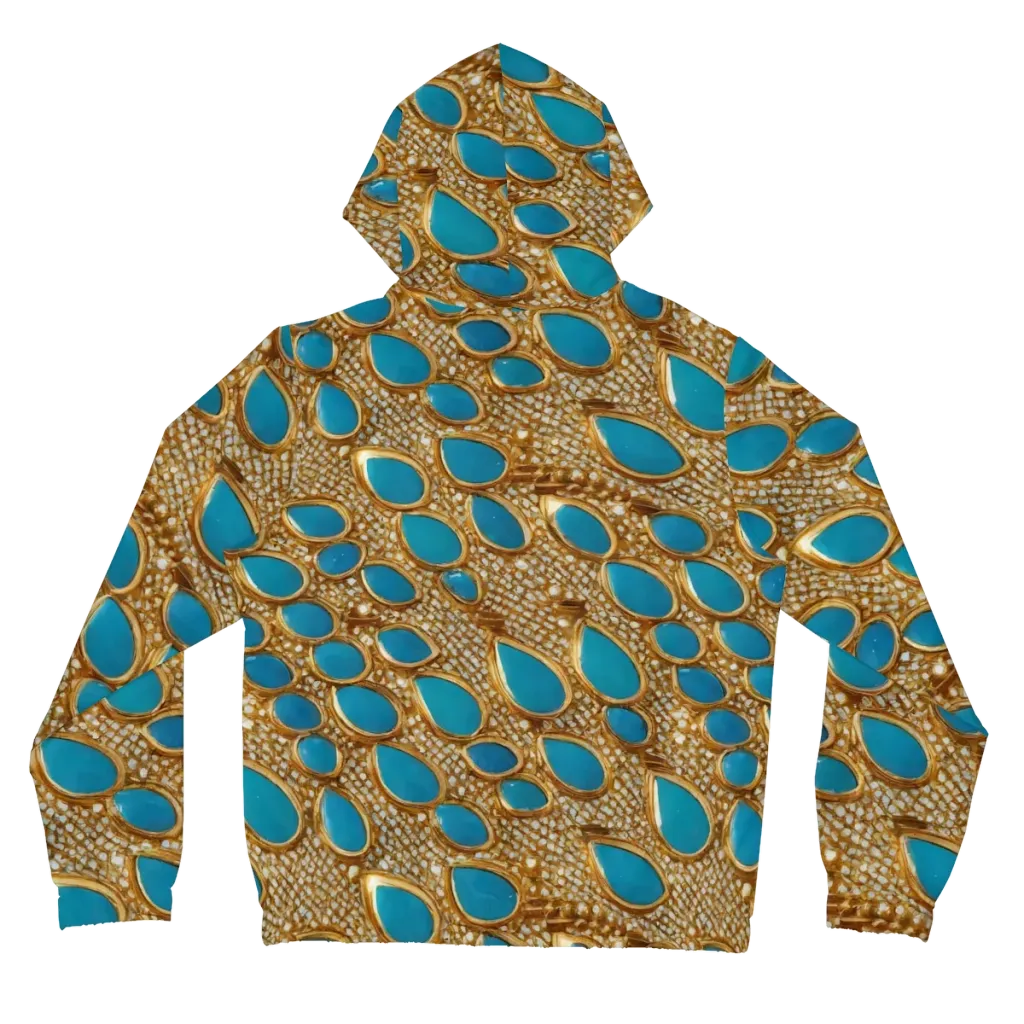 Aqua Gilded Mesh on Women's Full-Zip Hoodie — Back
