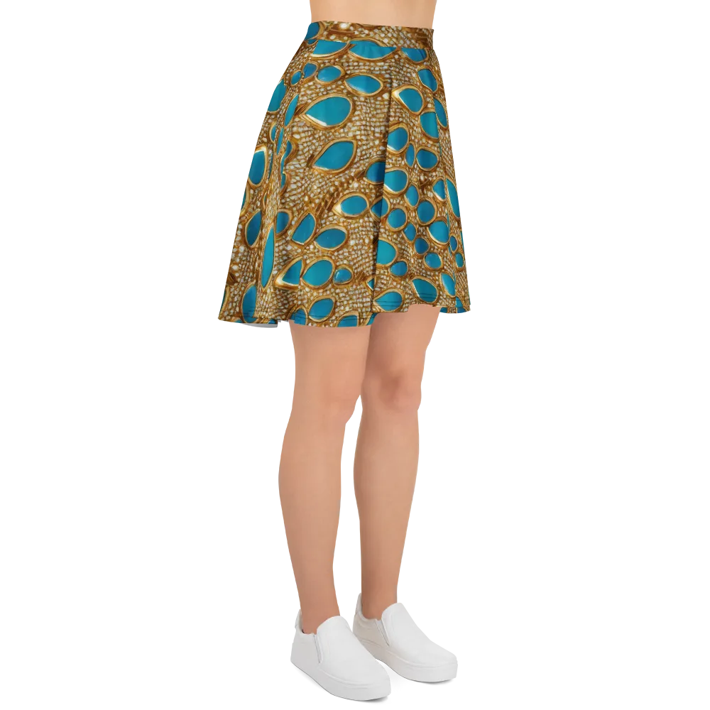 Aqua Gilded Mesh on Skater Skirt — Right