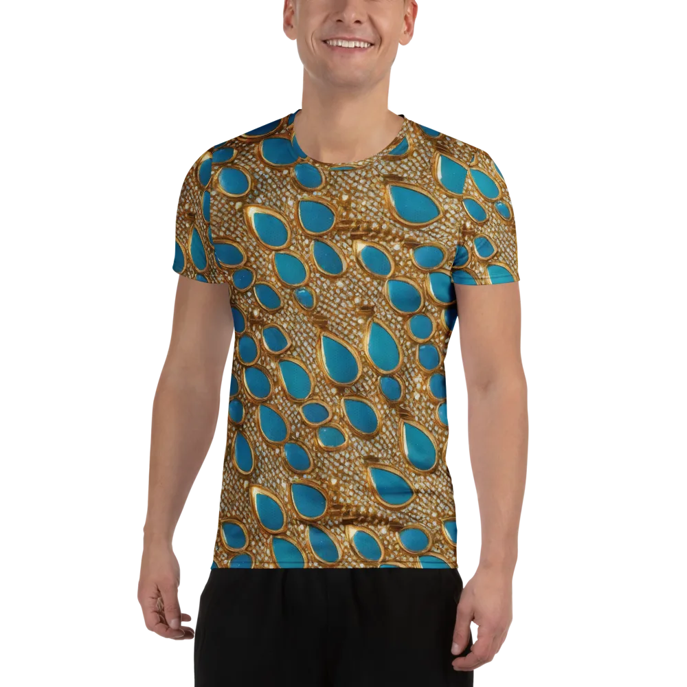 Aqua Gilded Mesh on Men's Athletic T-Shirt — Front
