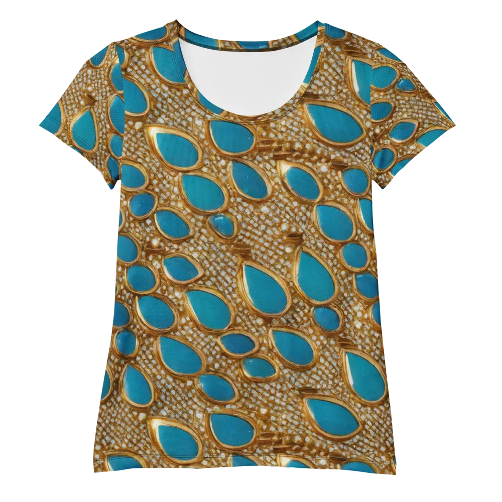 Aqua Gilded Mesh on Women's Athletic T-Shirt — Front