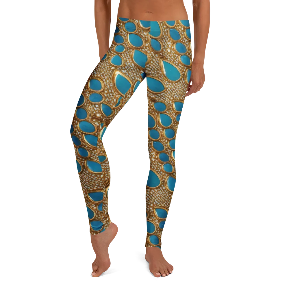 Aqua Gilded Mesh on Leggings — Front