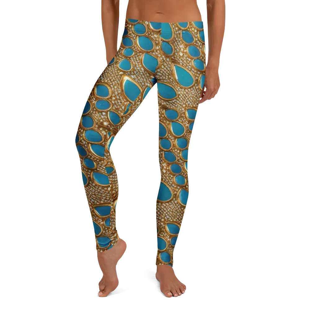 Aqua Gilded Mesh on Leggings — Front