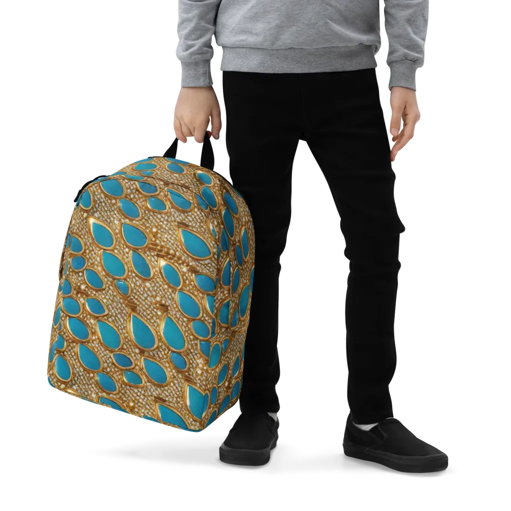 Aqua Gilded Mesh on Minimalist Backpack — Zoomed-in